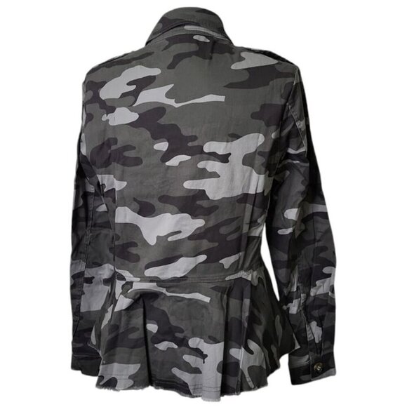 Knox Rose Women's Shirt Size M Tunic Camo Long Sleeve Frayed Hem - Picture 3 of 6